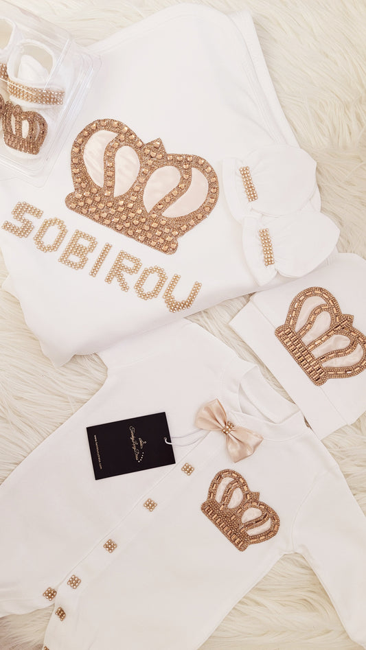 Newborn Baby Boy Gold Outfit