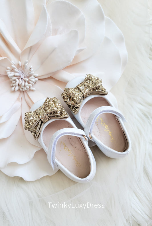 Aisha Shoe | White & Gold |