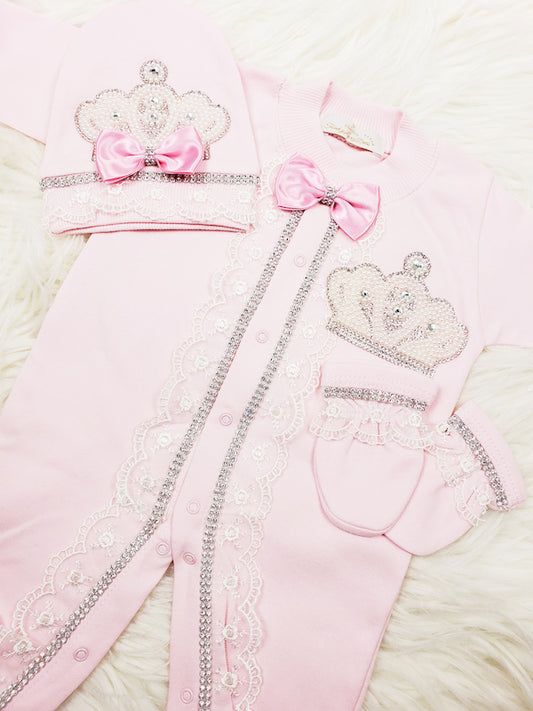 Royal Newborn Set For Baby Girl (Pink)