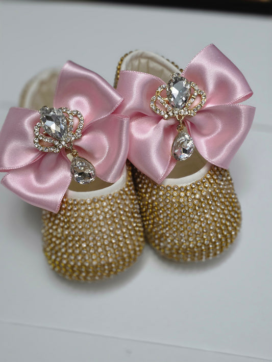 Royal Baby Shoes| Gold Pink
