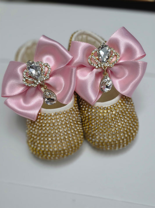Royal Baby Shoes| Gold Pink