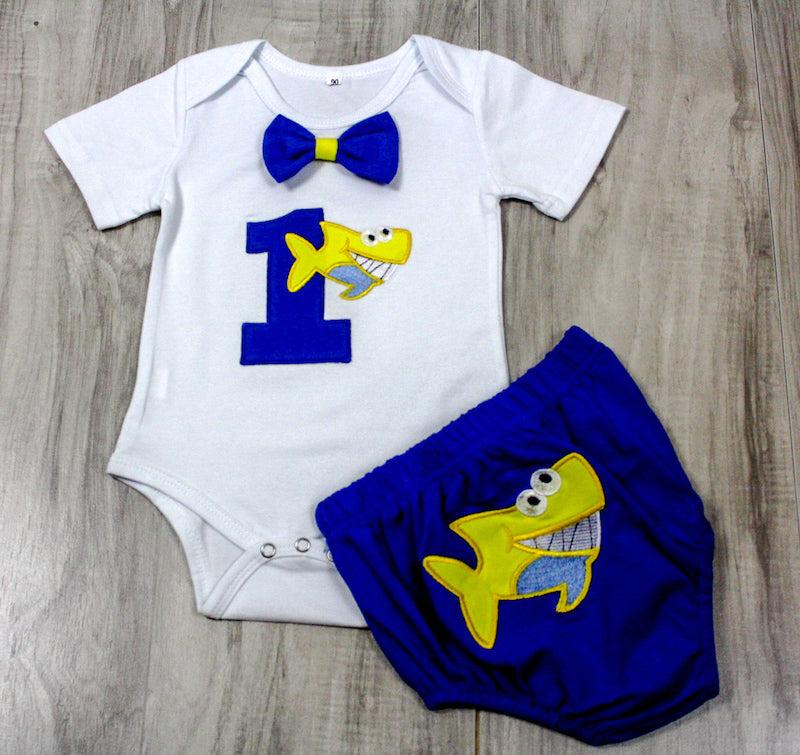 baby shark 1st birthday boy outfit