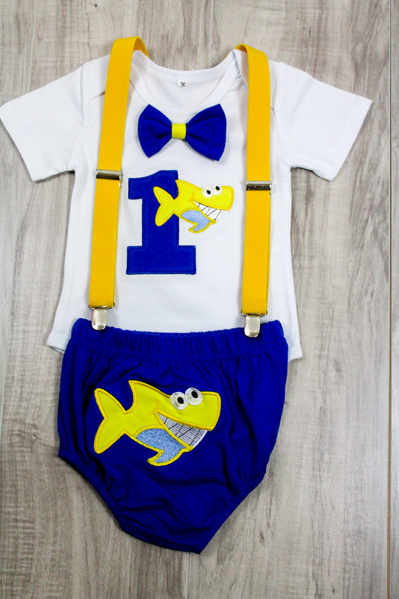 baby shark 1st birthday boy outfit