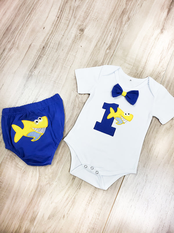 baby shark 1st birthday boy outfit