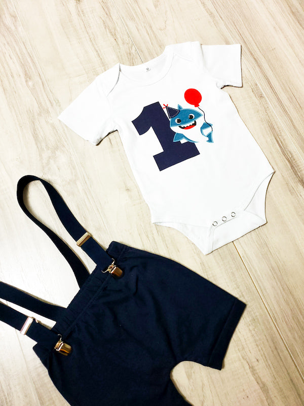 Baby shark first sale birthday outfit