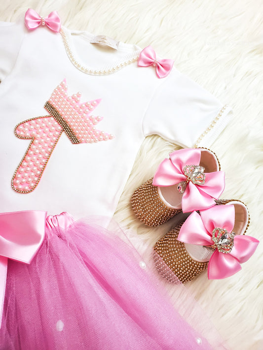 1st Birthday Outfit (Luxury Set Pink)