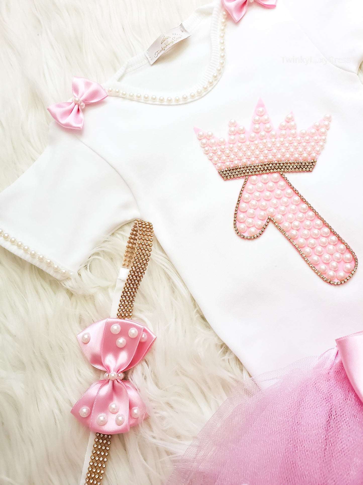 1st Birthday Outfit (Luxury Set Pink)