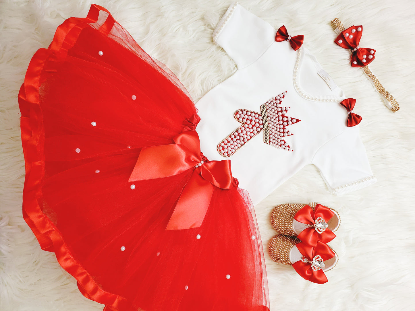 1st Birthday Outfit (Luxury Set Red)