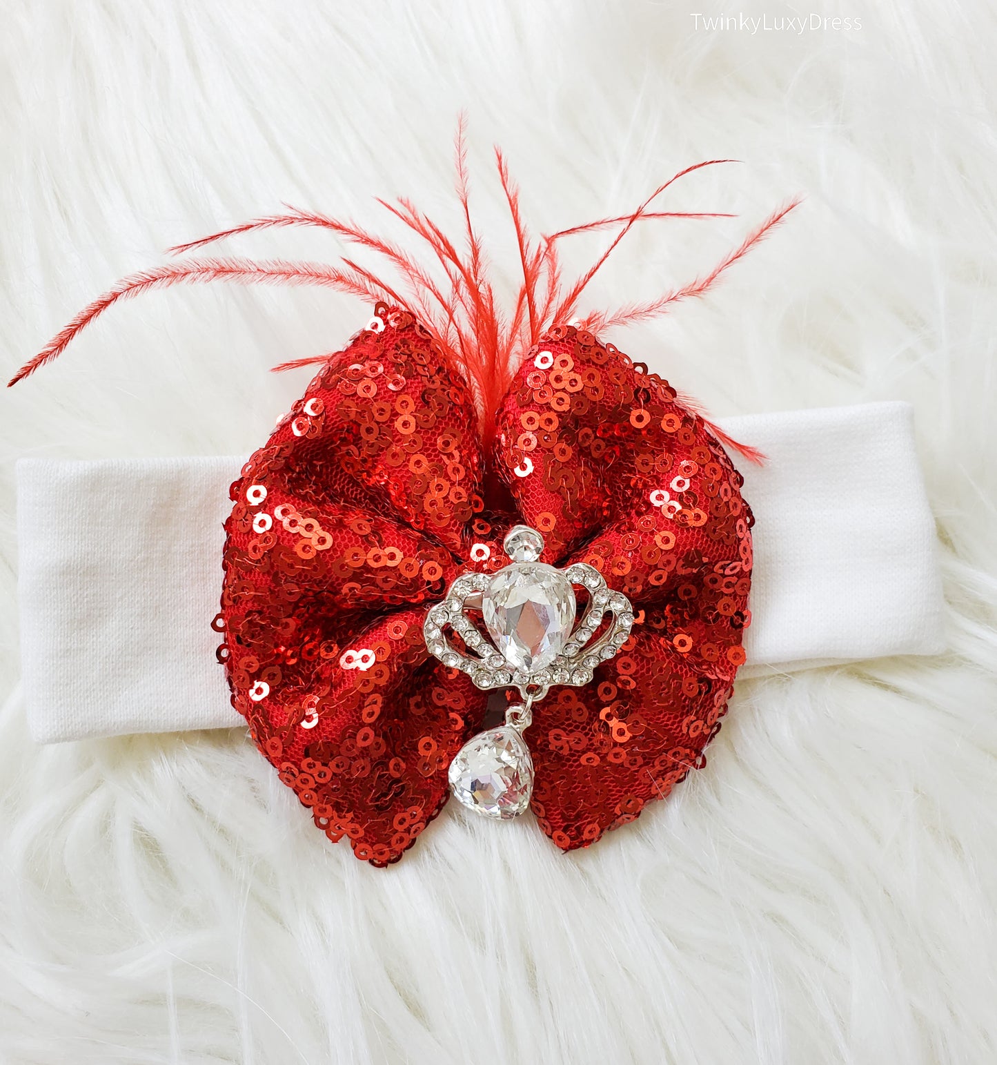 Leyla Headband For 1&2 Yrs |Red Sequin|