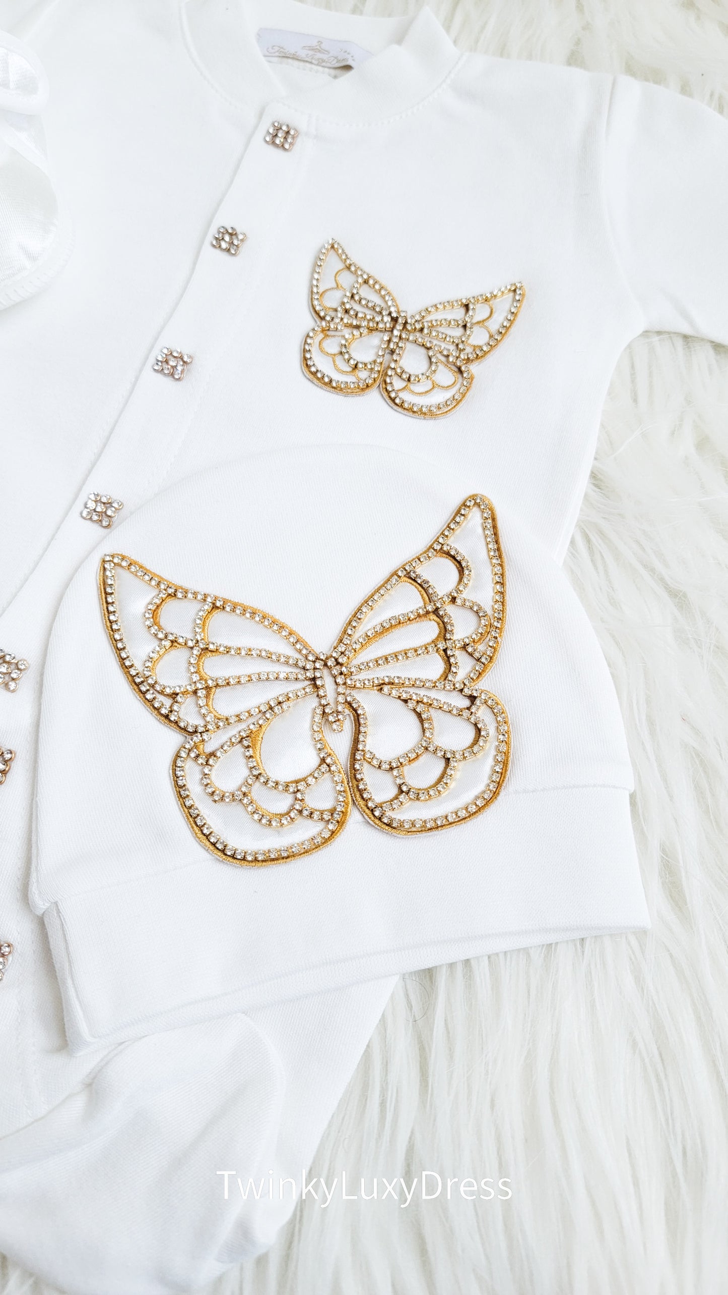 Newborn Outfit Gold Butterfly | Baby Girl