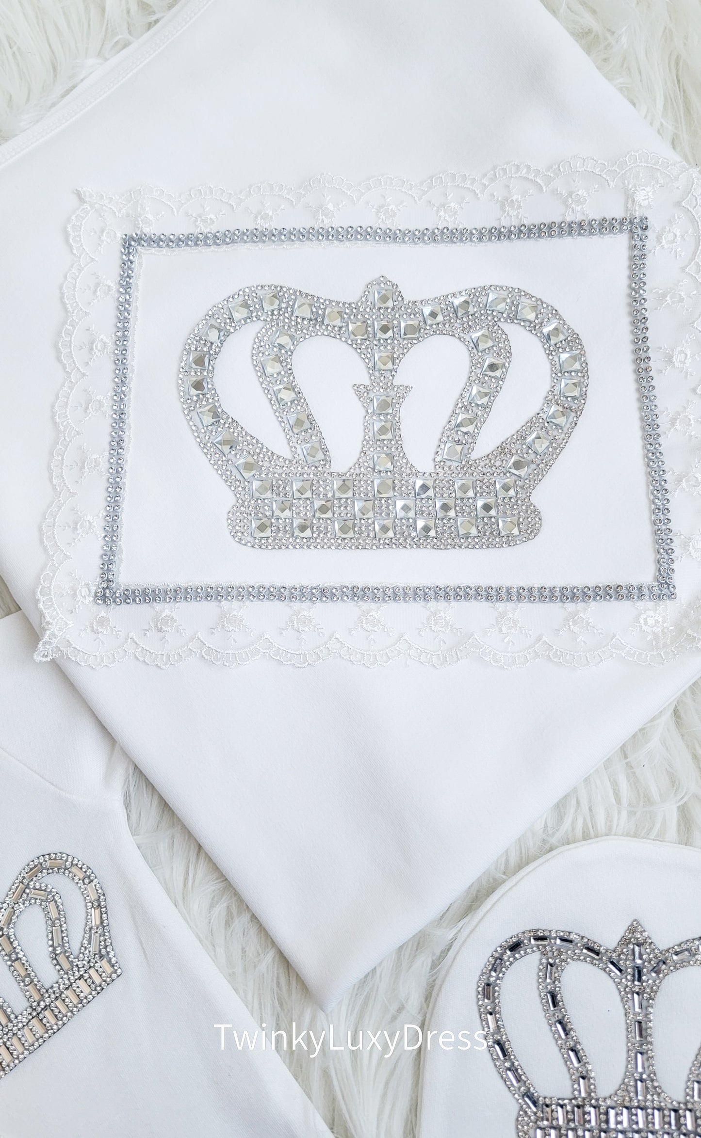 Luxury Newborn Outfit White Silver | Baby Boy