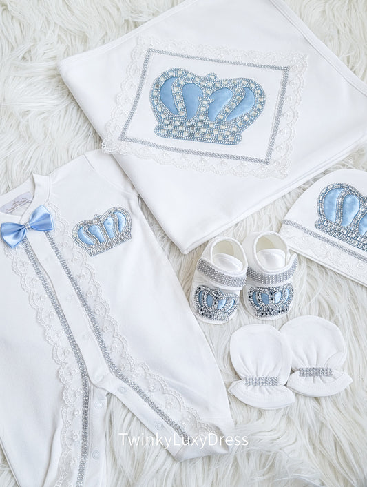 Luxury Newborn Outfit Light Blue Baby Boy