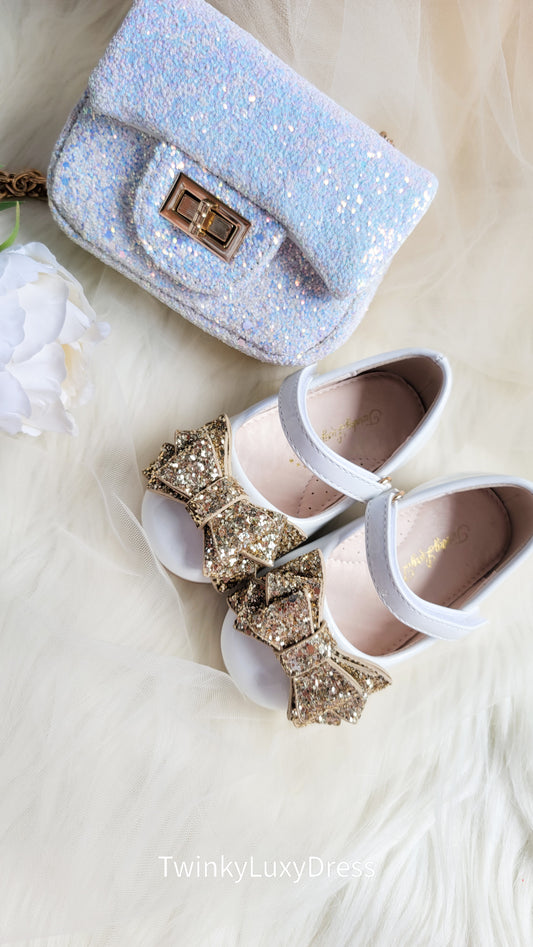 Aisha Shoe | White & Gold |