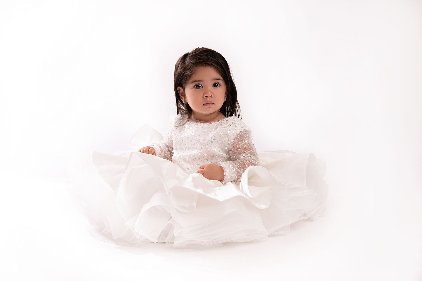 Habibi Dress in White Sparkly