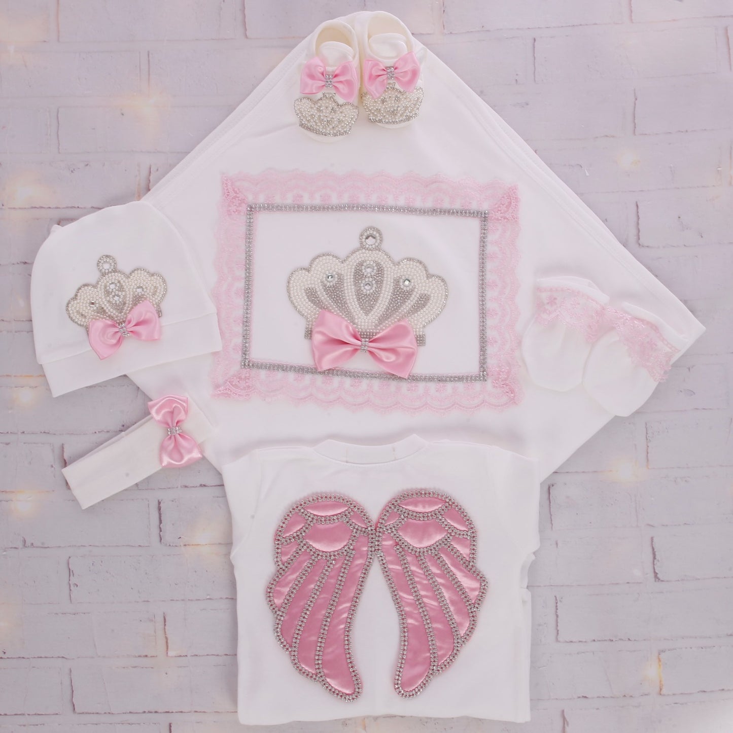 Luxury Newborn Outfit Pink Color Set