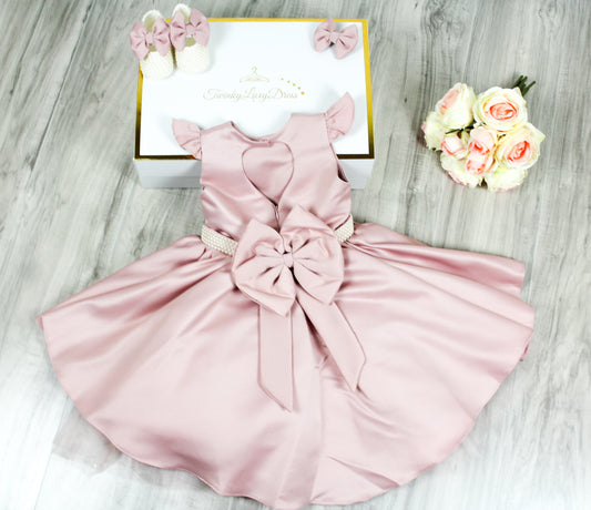 blush-pink color dress for girls