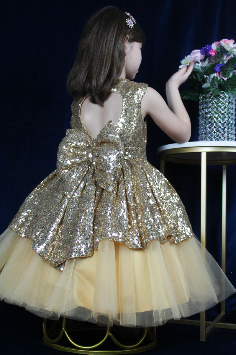 gold-sequin-dress-for-girls first birthday