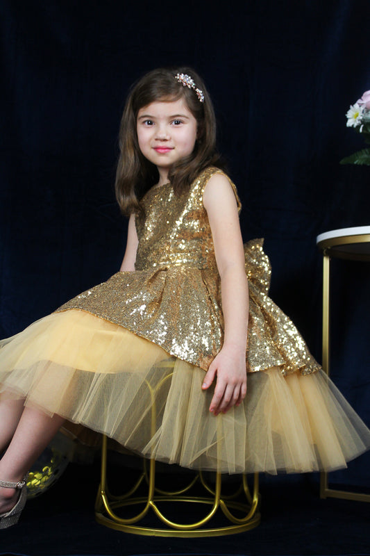 gold-sequin-dress-for-girls wedding