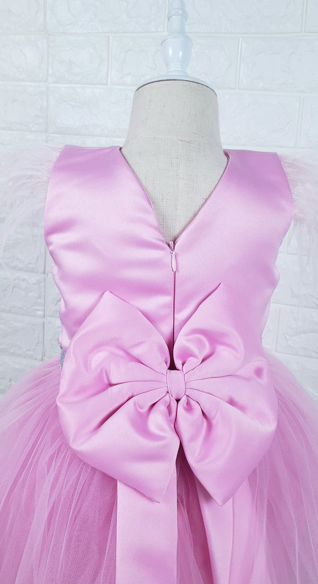 pink-sleeveless dress for girls for birthdays