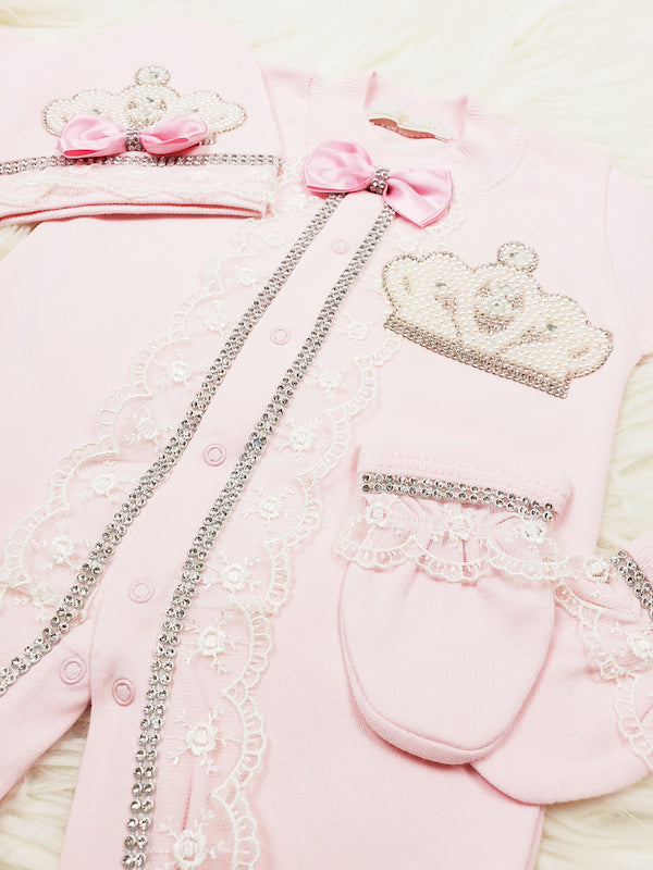 Royal Newborn Set For Baby Girl (Pink)